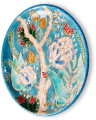Тарелка Тропики на синем